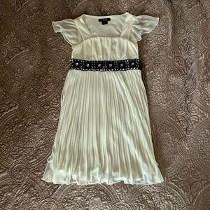 Girl’s dress, Sequin Hearts brand, White with black detail